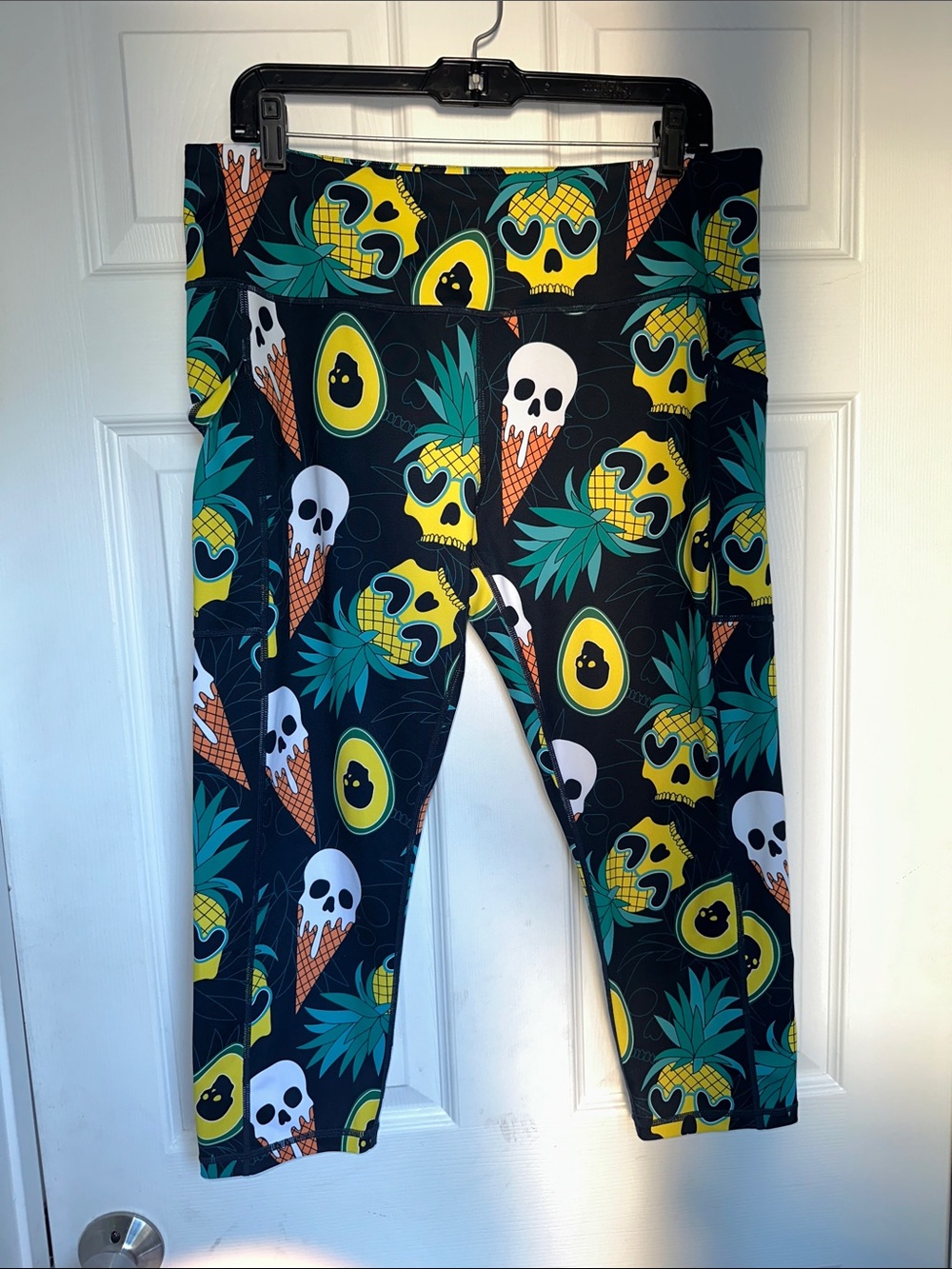 CVG Tropical Skull Ice Cream & Pineapple Print Leggings